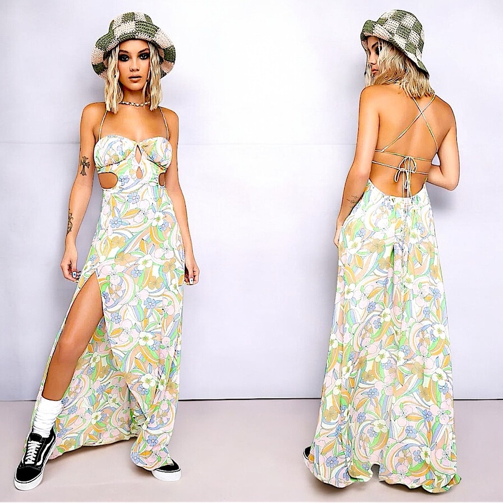 NWOT For Love And Lemons 🩵✨🍋 Guinevere Maxi Dress